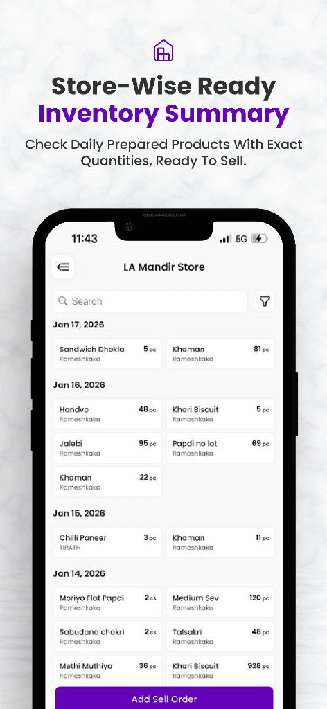 Store Inventory Screen
